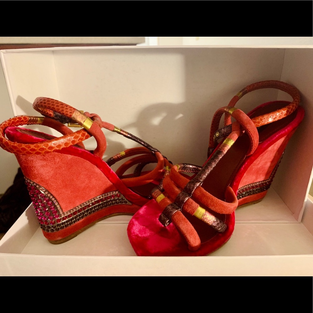 Marc Jacob glamorous crystal wedge sandal new 38.5